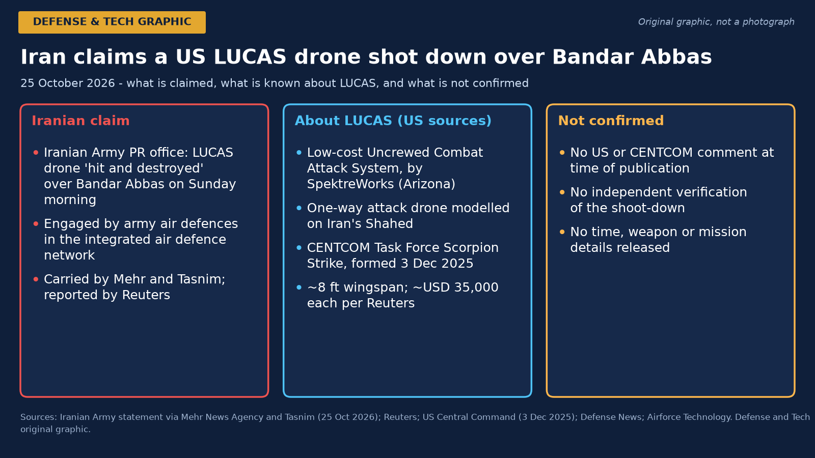 İran Ordusu, Bender Abbas Üzerinde ABD’ye Ait LUCAS İHA’sını Düşürdüğünü Açıkladı