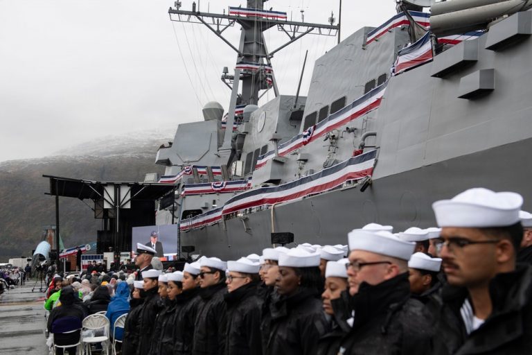 US Navy Commissions Flight III Destroyer USS Ted Stevens in Alaska